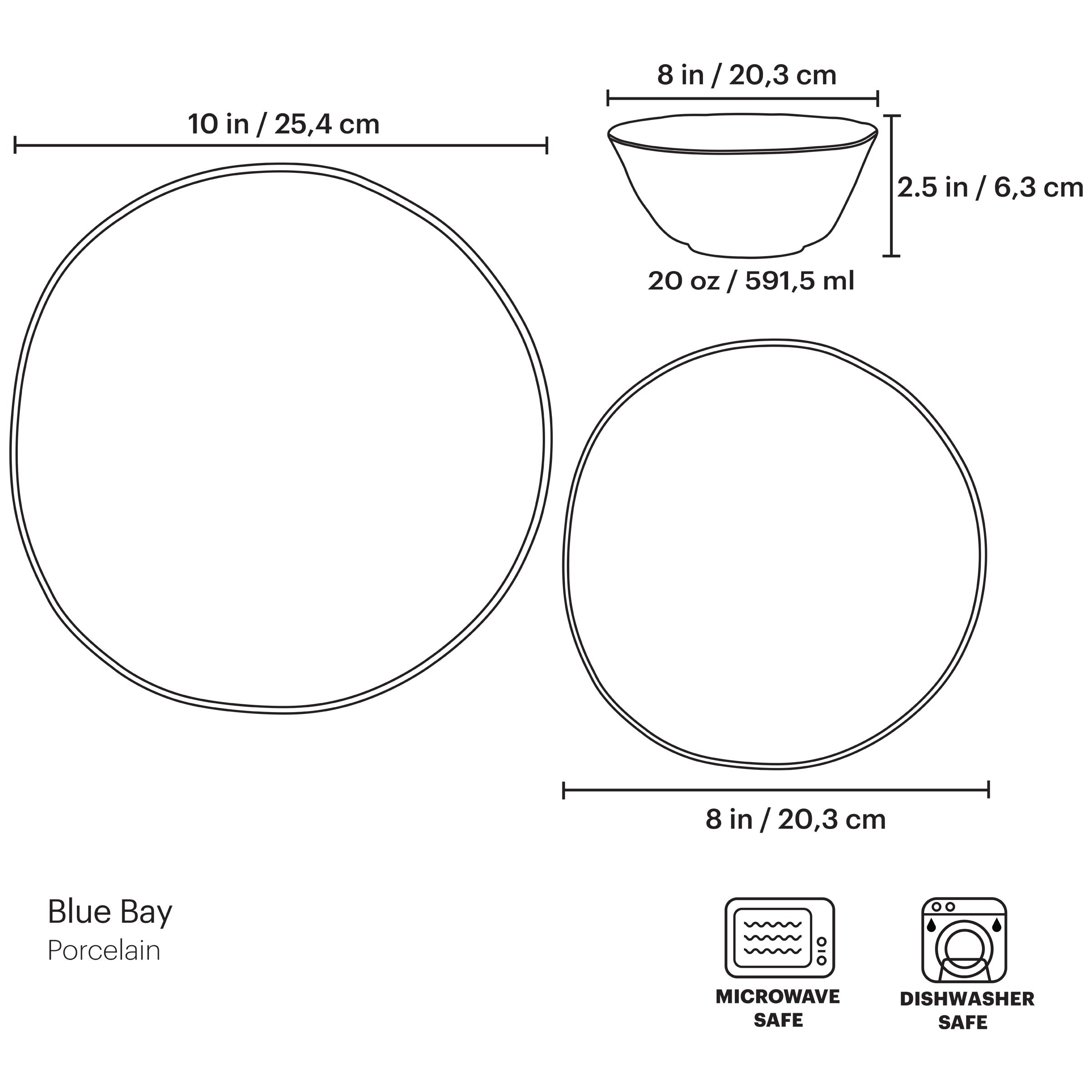 Blue Bay 24-Piece Dinnerware Set - Image 2