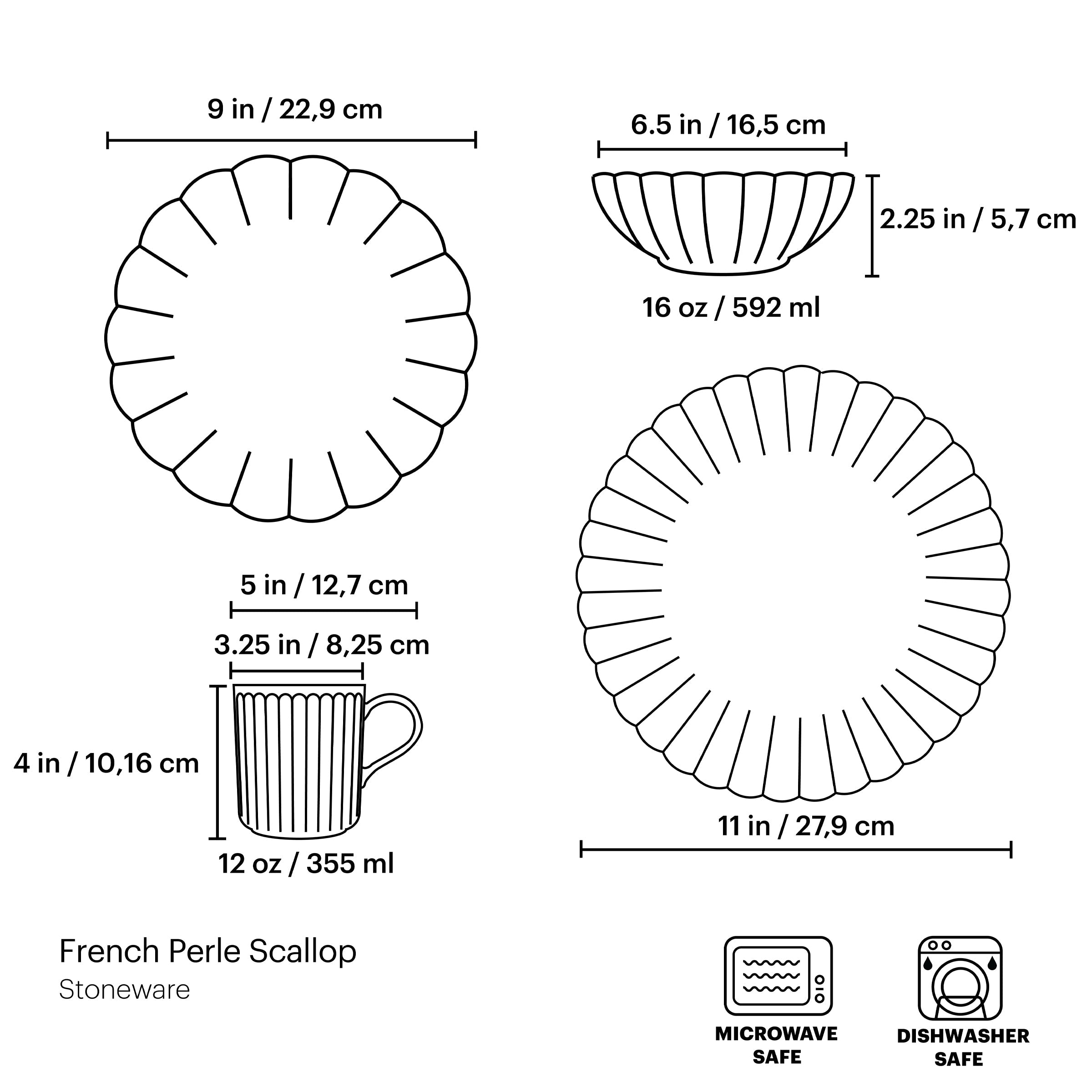 French Perle Scallop 4-Piece Place Setting - Image 17