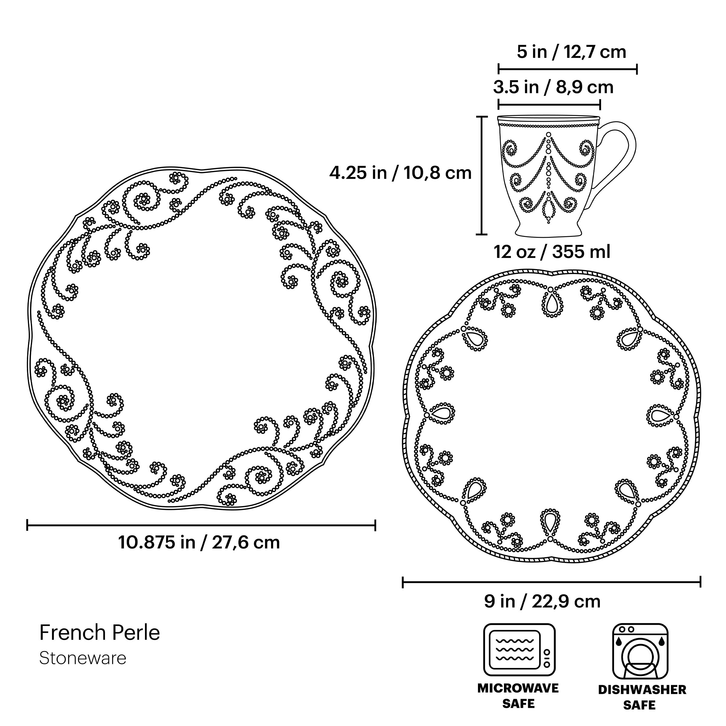 French Perle 12-Piece Dinnerware Set - Image 5