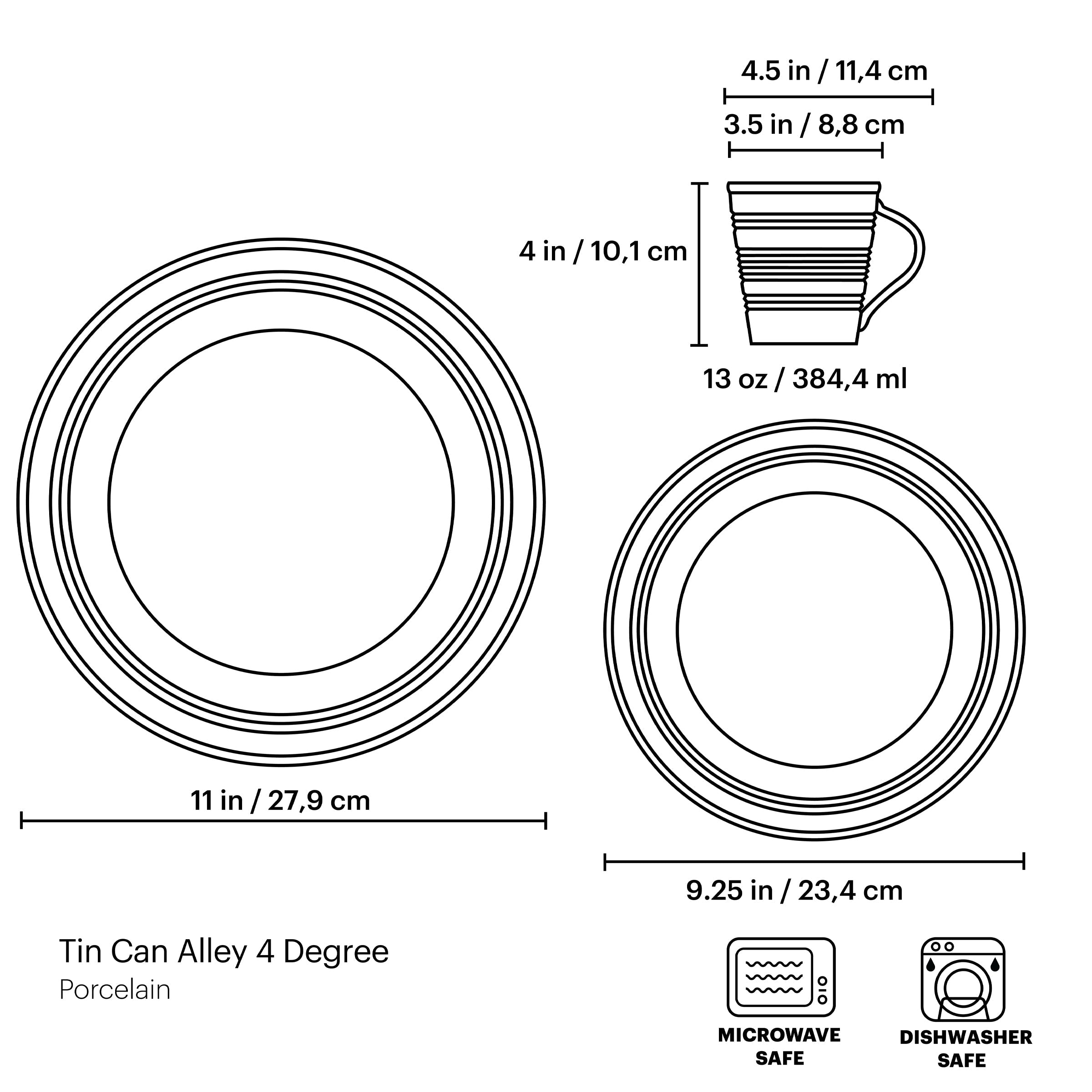Tin Can Alley Four Degree 12-Piece Dinnerware Set - Image 2