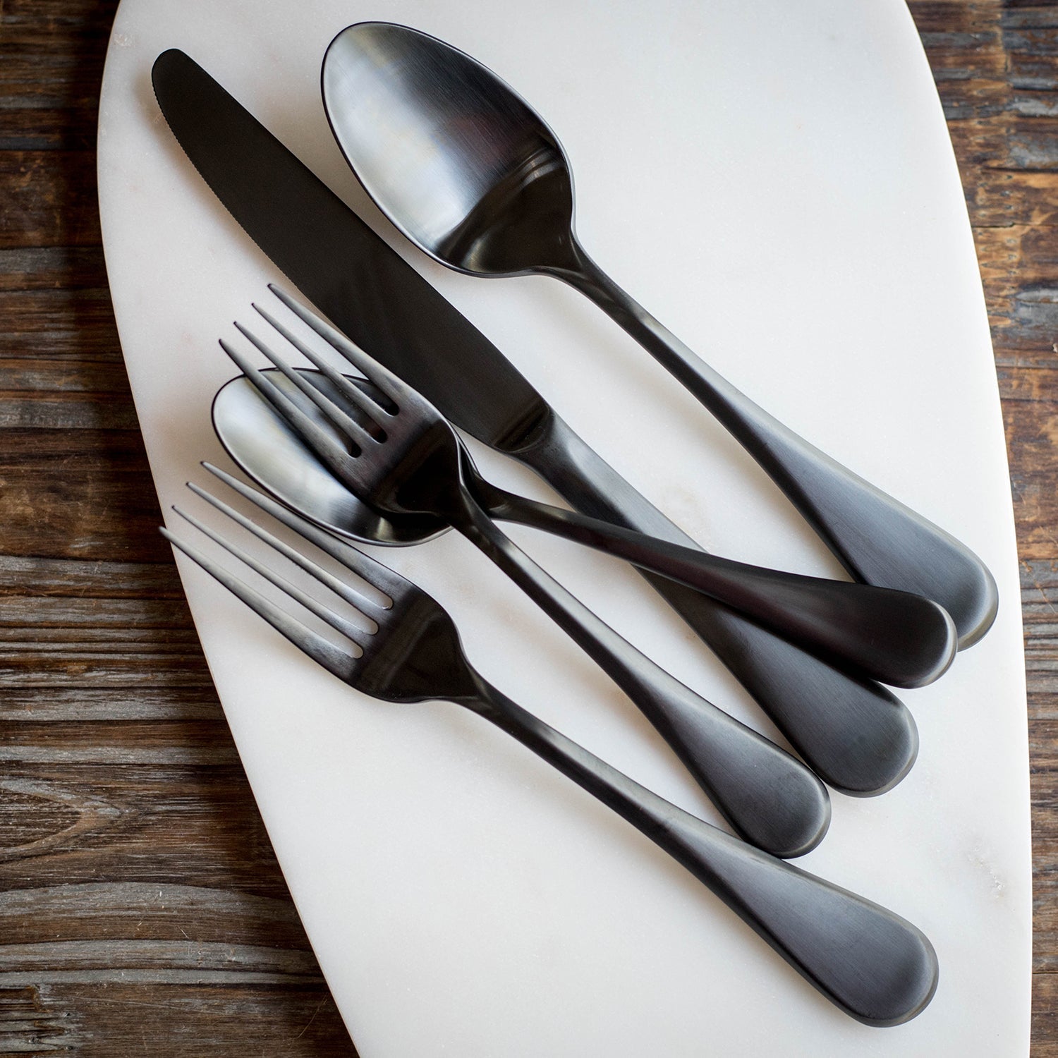 Eloquence Black Satin 20 Piece Flatware Set - Image 2