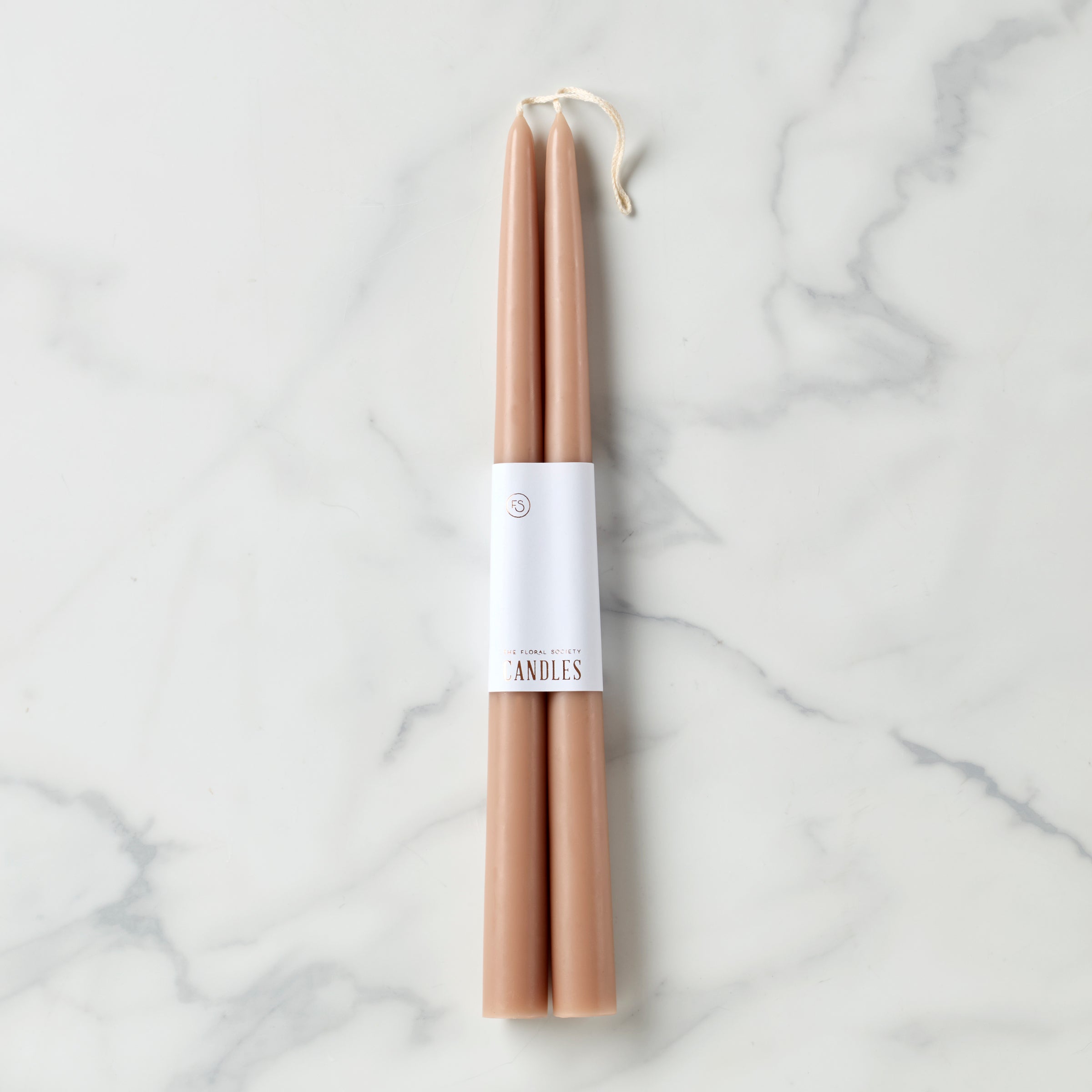 Dipped 12 Taper Candle Pair - Greige