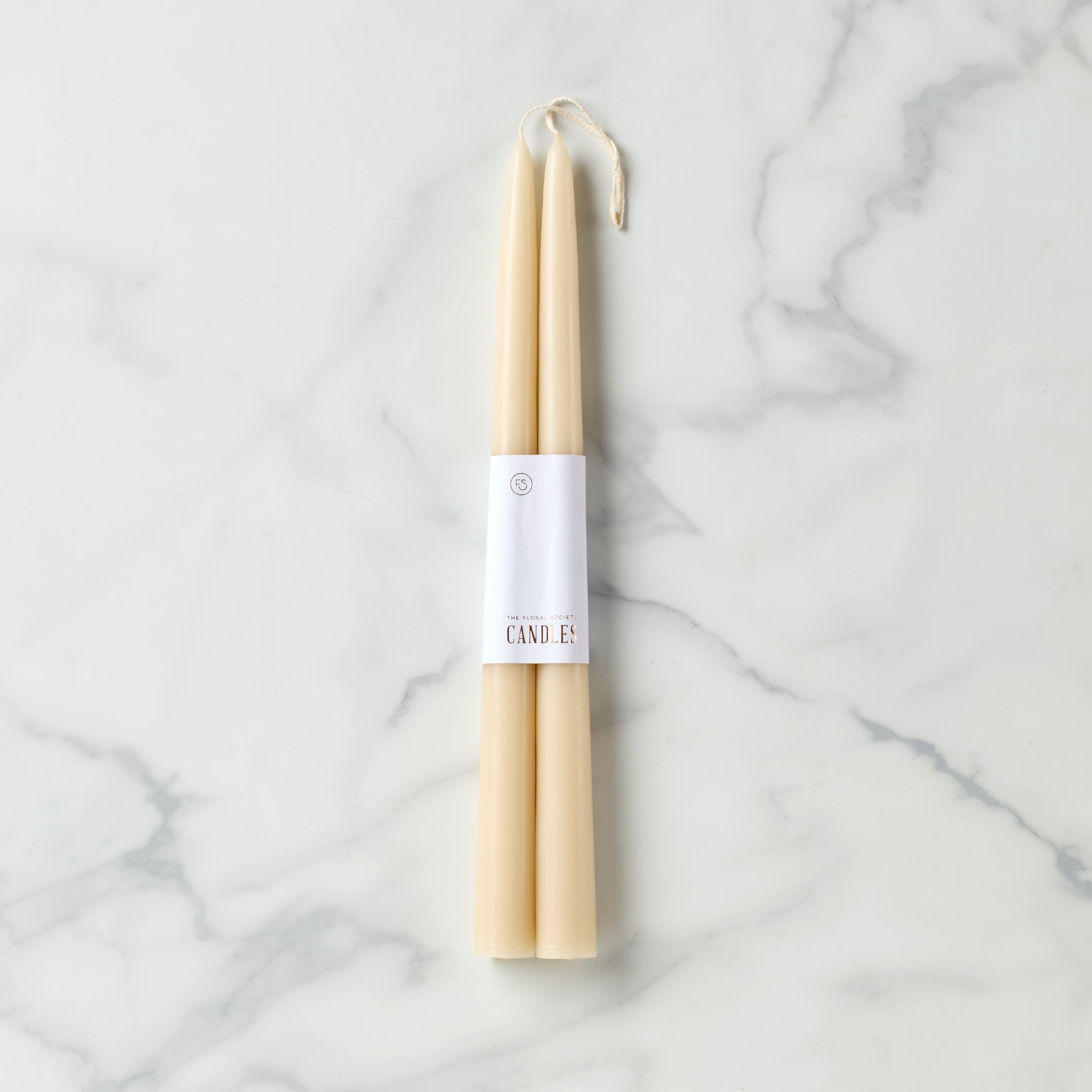 Dipped 12 Taper Candle Pair - Parchment