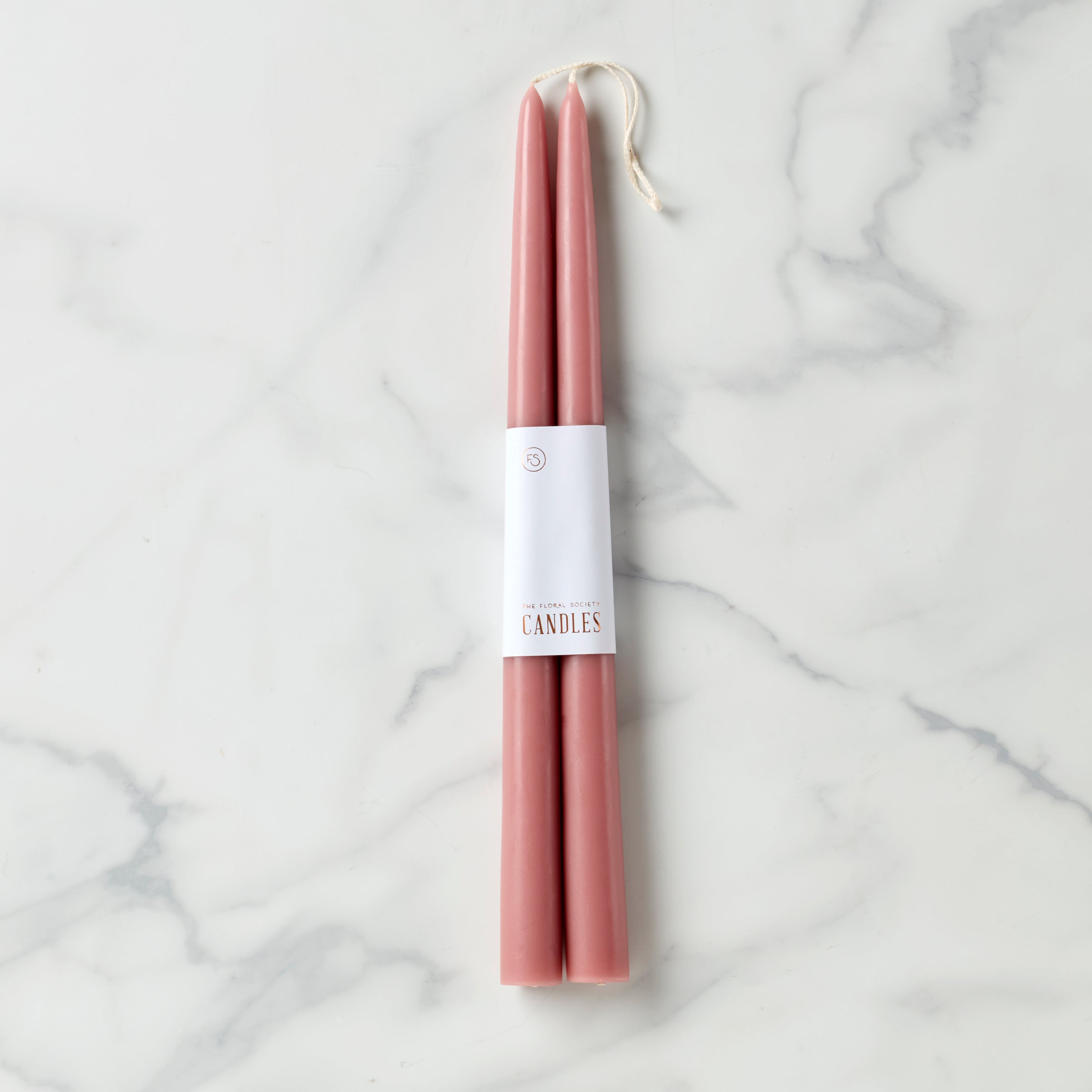 Dipped 12 Taper Candle Pair - Rose