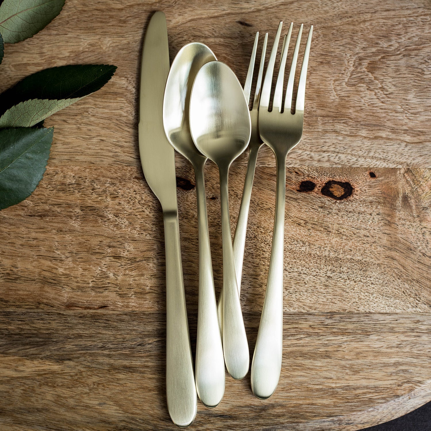 Poet Champagne Satin 20 Piece Flatware Set - Image 3