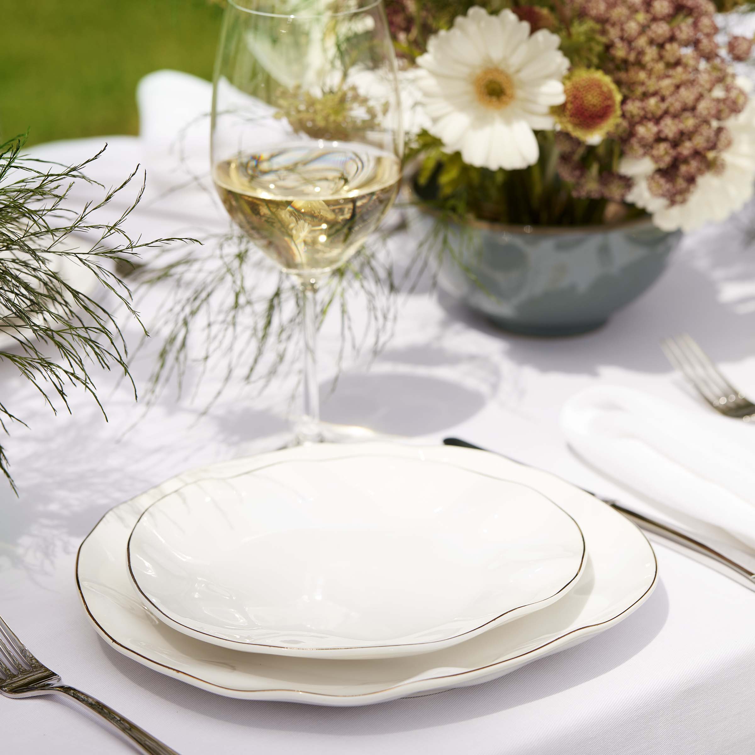 Blue Bay White 24-Piece Dinnerware Set - Image 2