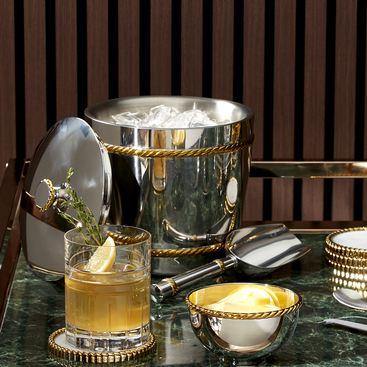 Roseland Ice Bucket & Tongs - Image 2