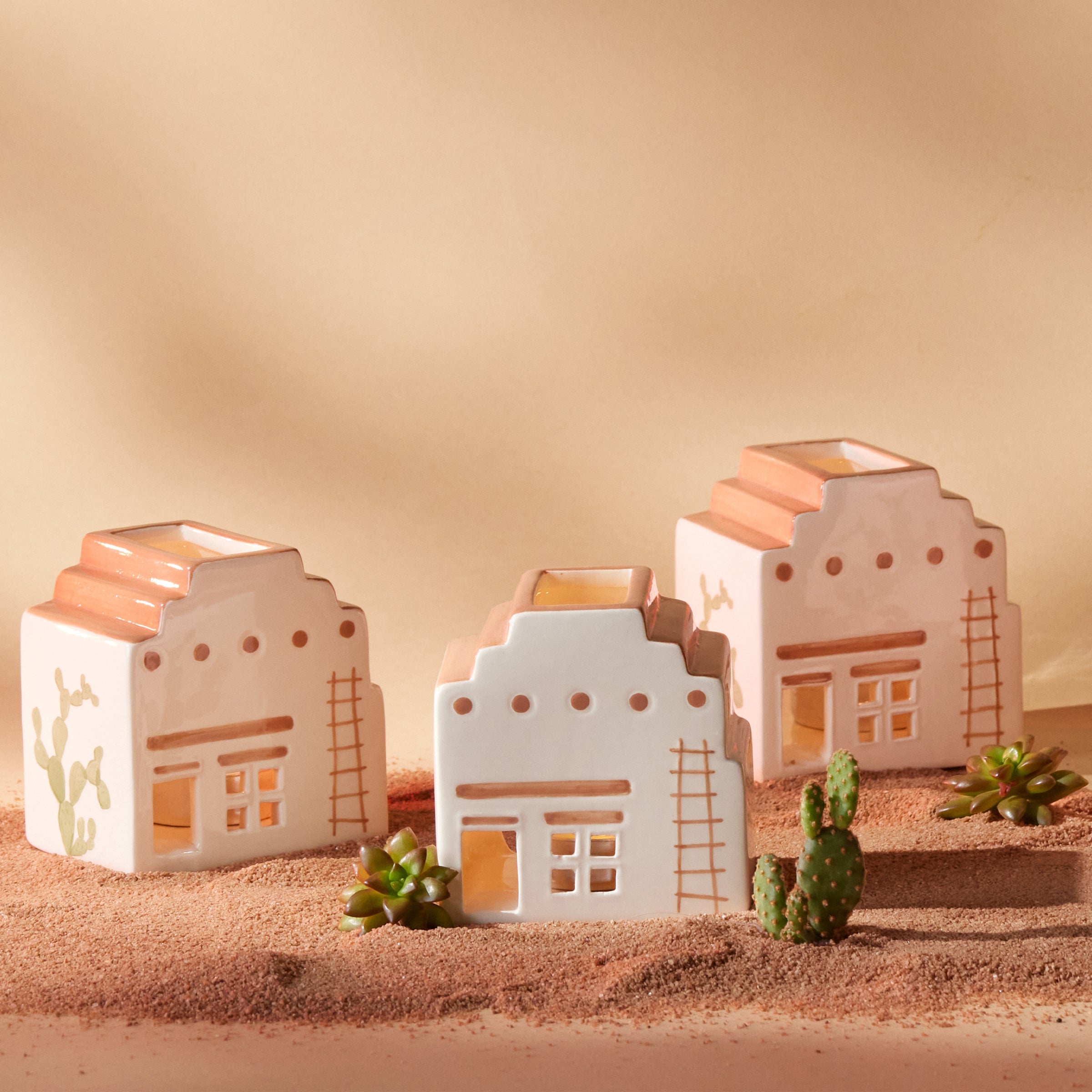 Incense House with Tea Light + 20 Cones. Santa Fe Adobe - Image 3