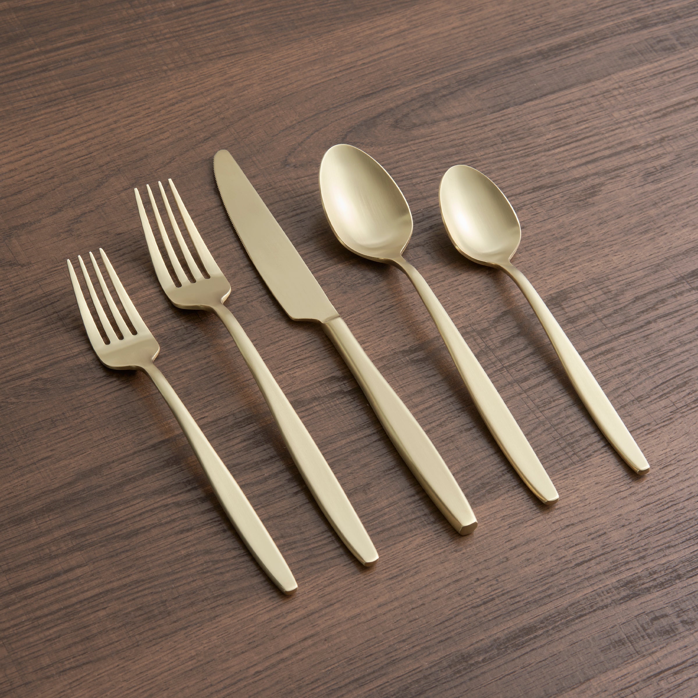 Nylah Champagne Satin 20 Piece Flatware Set - Image 3