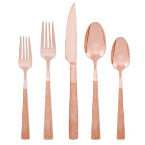 Rose In Full Rose Gold 20 Piece Flatware Set
